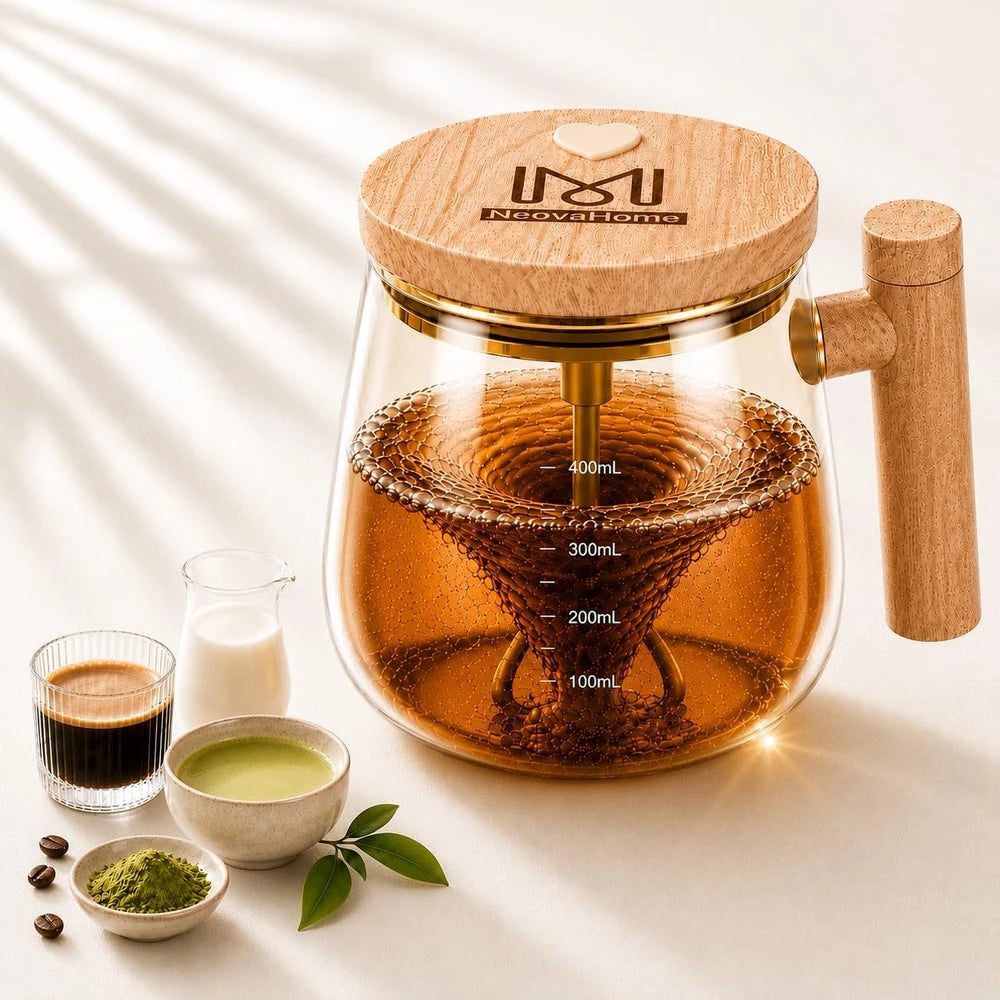 Glass Self Stirring Coffee Mug