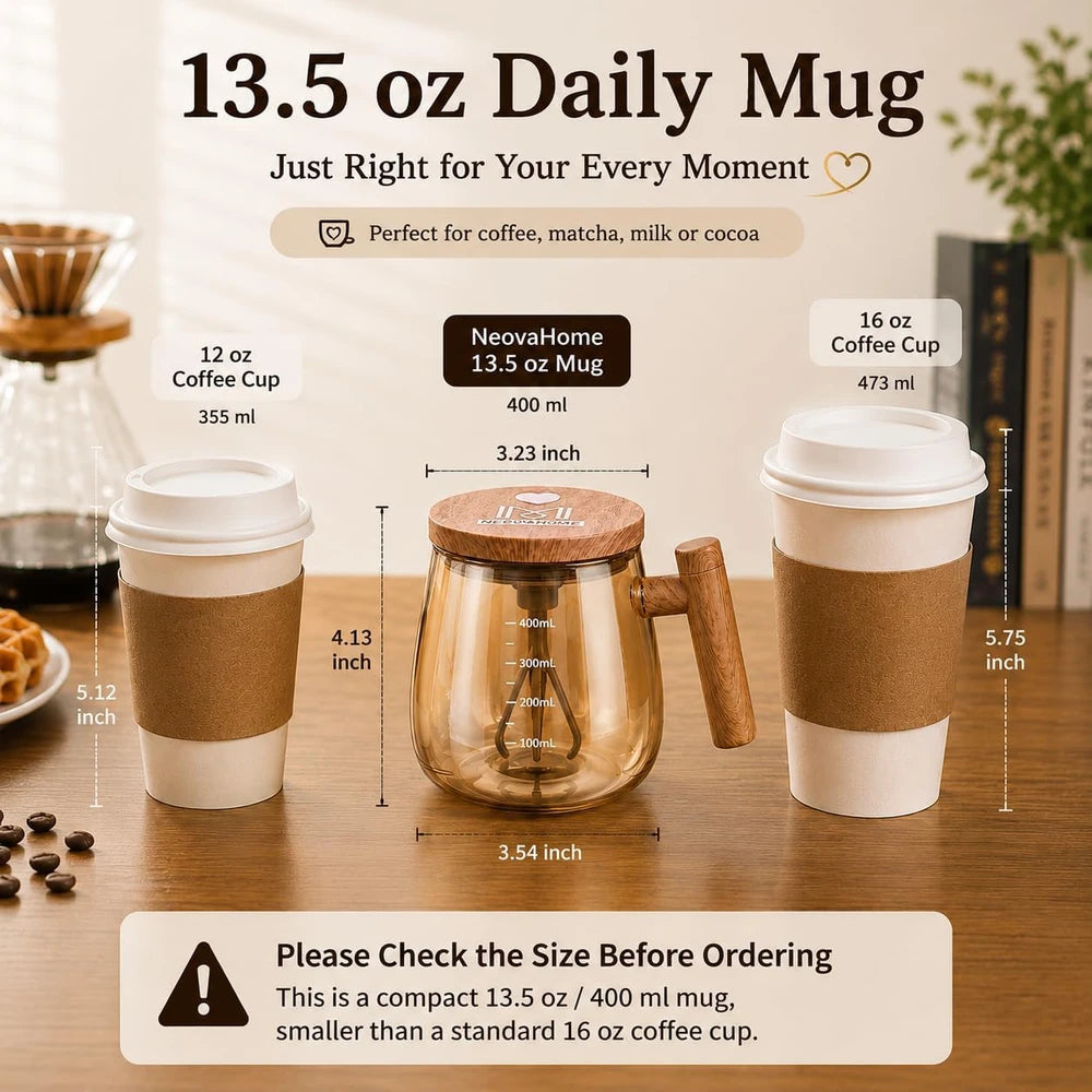 Glass Self Stirring Coffee Mug