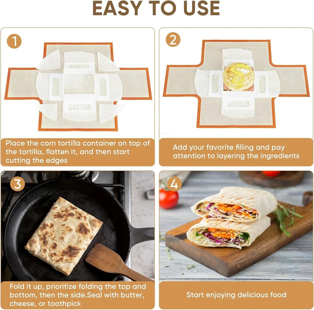 Tortilla Roll Folding Tool Set
