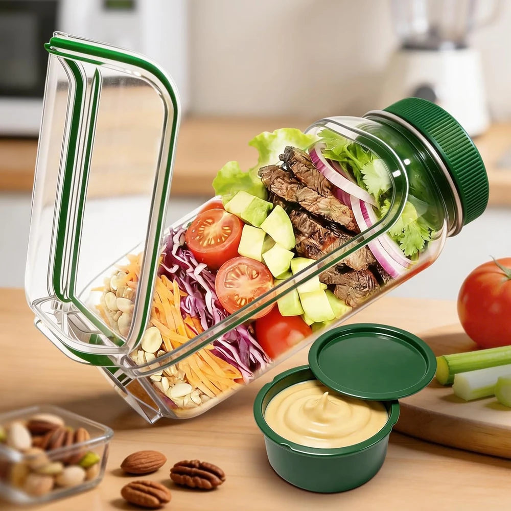 Portable Side Opening Salad Jar