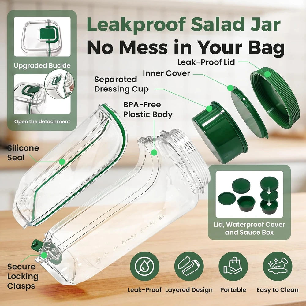 Portable Side Opening Salad Jar