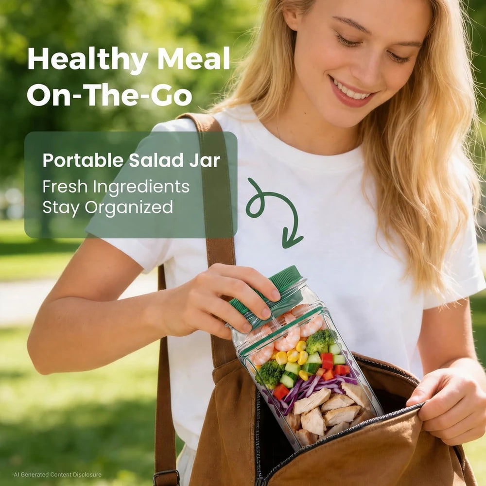 Portable Side Opening Salad Jar