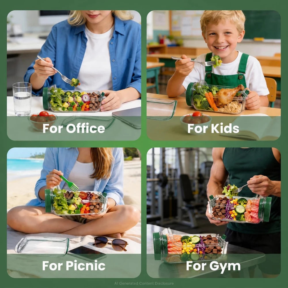 Portable Side Opening Salad Jar