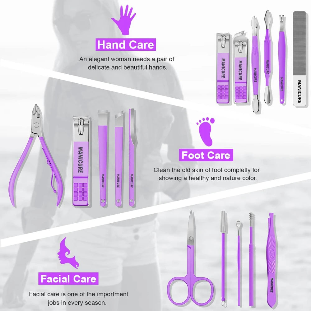 16-Piece Stainless Steel Manicure & Pedicure Kit
