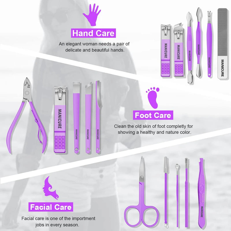 16-Piece Stainless Steel Manicure & Pedicure Kit