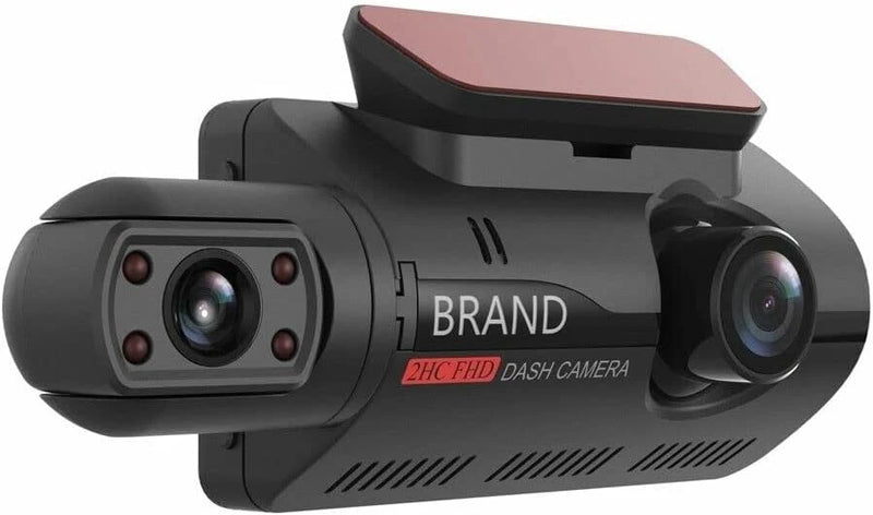 Cámara de salpicadero DVR para coche con doble lente 1080P, grabadora de vídeo, sensor G, cámara frontal e interior