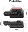 Cámara de salpicadero DVR para coche con doble lente 1080P, grabadora de vídeo, sensor G, cámara frontal e interior
