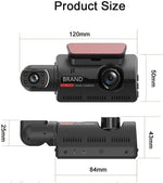 Cámara de salpicadero DVR para coche con doble lente 1080P, grabadora de vídeo, sensor G, cámara frontal e interior