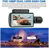 Cámara de salpicadero DVR para coche con doble lente 1080P, grabadora de vídeo, sensor G, cámara frontal e interior