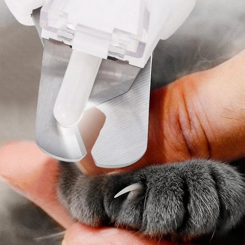 Cortauñas 2 en 1 para mascotas con luz LED, tijeras especiales para perros y gatos para evitar cortar la línea de sangre, cortador multifuncional de uñas para patas de animales, artículos para mascotas