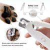 Cortauñas 2 en 1 para mascotas con luz LED, tijeras especiales para perros y gatos para evitar cortar la línea de sangre, cortador multifuncional de uñas para patas de animales, artículos para mascotas