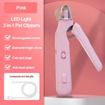 Cortauñas 2 en 1 para mascotas con luz LED, tijeras especiales para perros y gatos para evitar cortar la línea de sangre, cortador multifuncional de uñas para patas de animales, artículos para mascotas