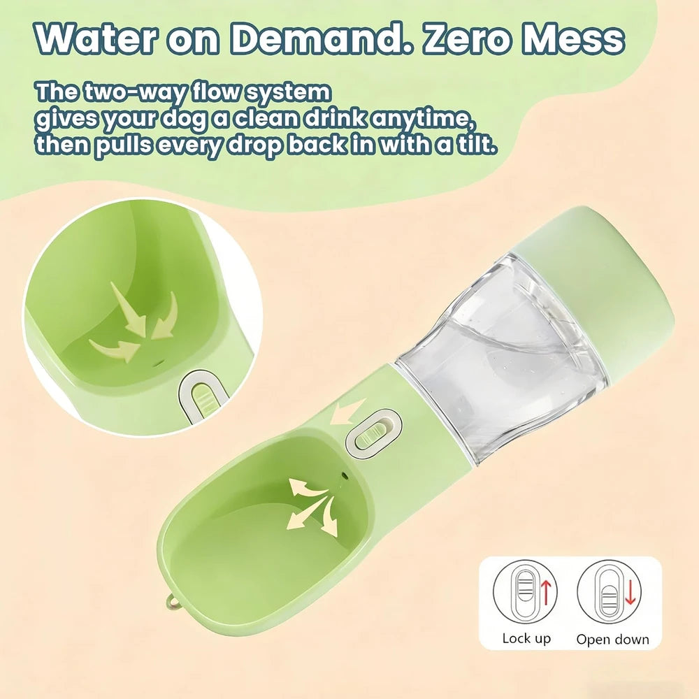 2-in-1 Portable Dog Water Bottle & Food Container