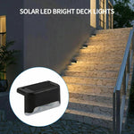 Paquete de 8 luces solares nuevas para terraza, lámparas LED impermeables para exteriores, escaleras y cercas