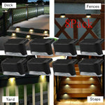 Paquete de 8 luces solares nuevas para terraza, lámparas LED impermeables para exteriores, escaleras y cercas