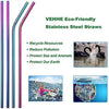 Rainbow Stainless Steel Straws, 8 Pack