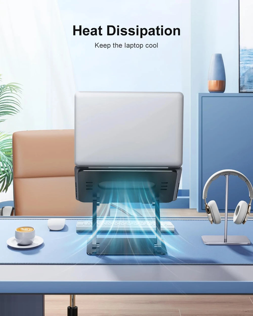 Soporte Ajustable para Portátil, Portátil para Laptops de 17.3 Pulgadas, Soporta hasta 17.6 Libras, Postura Ergonómica y Disipación de Calor