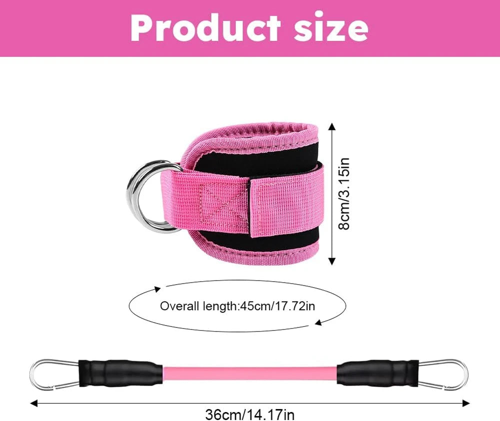 Bandas de resistencia para tobillo con correas para mujer y hombre: equipo de entrenamiento de piernas y glúteos ajustable de 3 niveles, bandas de ejercicio portátiles para gimnasio en casa para patadas, empujes de cadera, yoga y entrenamiento de fuerza