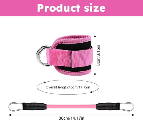 Bandas de resistencia para tobillo con correas para mujer y hombre: equipo de entrenamiento de piernas y glúteos ajustable de 3 niveles, bandas de ejercicio portátiles para gimnasio en casa para patadas, empujes de cadera, yoga y entrenamiento de fuerza