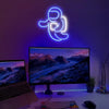 Proyector de luz de neón de astronauta, letrero LED espacial para decoración de pared de dormitorio, alimentado por USB con interruptor, 14.1 x 12.6 pulgadas, letrero de neón genial para sala de estar o juegos, regalo de cumpleaños para niños (azul)