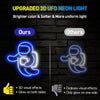 Proyector de luz de neón de astronauta, letrero LED espacial para decoración de pared de dormitorio, alimentado por USB con interruptor, 14.1 x 12.6 pulgadas, letrero de neón genial para sala de estar o juegos, regalo de cumpleaños para niños (azul)