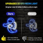 Proyector de luz de neón de astronauta, letrero LED espacial para decoración de pared de dormitorio, alimentado por USB con interruptor, 14.1 x 12.6 pulgadas, letrero de neón genial para sala de estar o juegos, regalo de cumpleaños para niños (azul)