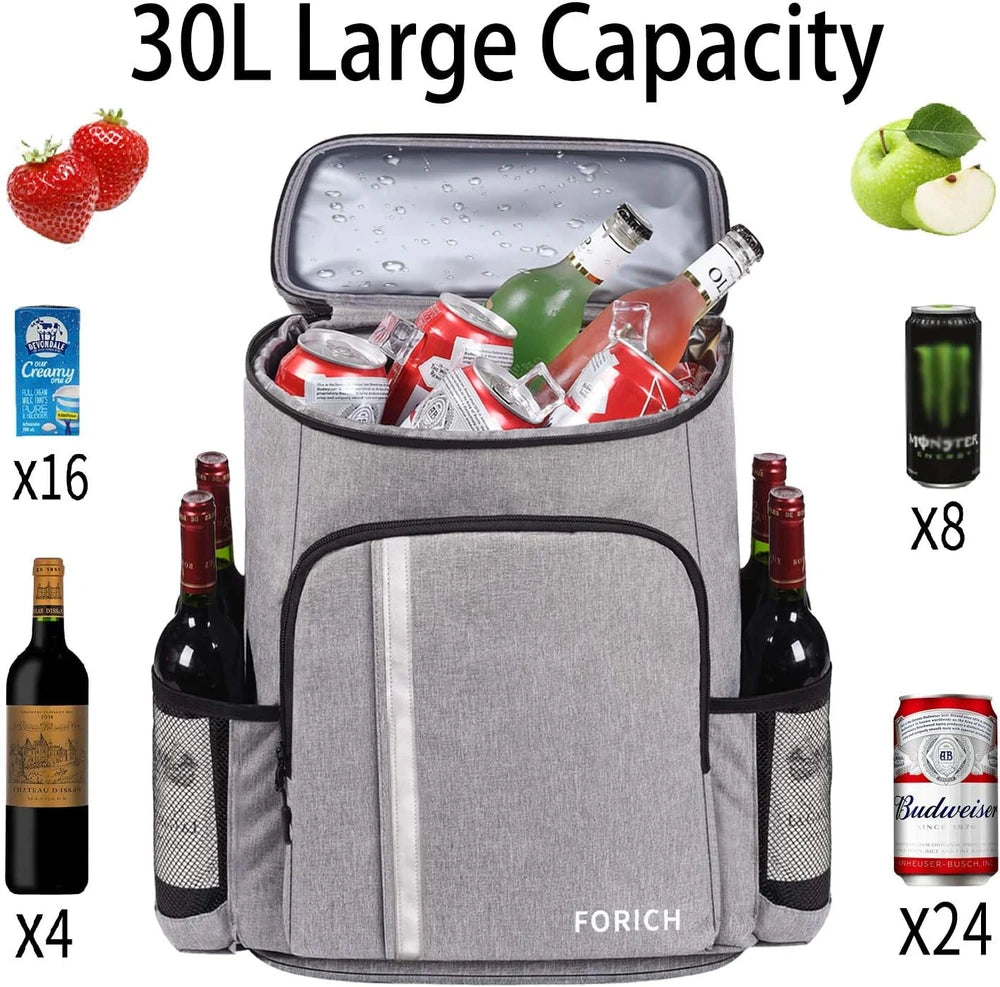 Mochila nevera isotérmica a prueba de fugas e impermeable, ligera, suave, para playa, para hombres y mujeres, para el trabajo, almuerzos, pícnics, camping, senderismo, 30 latas