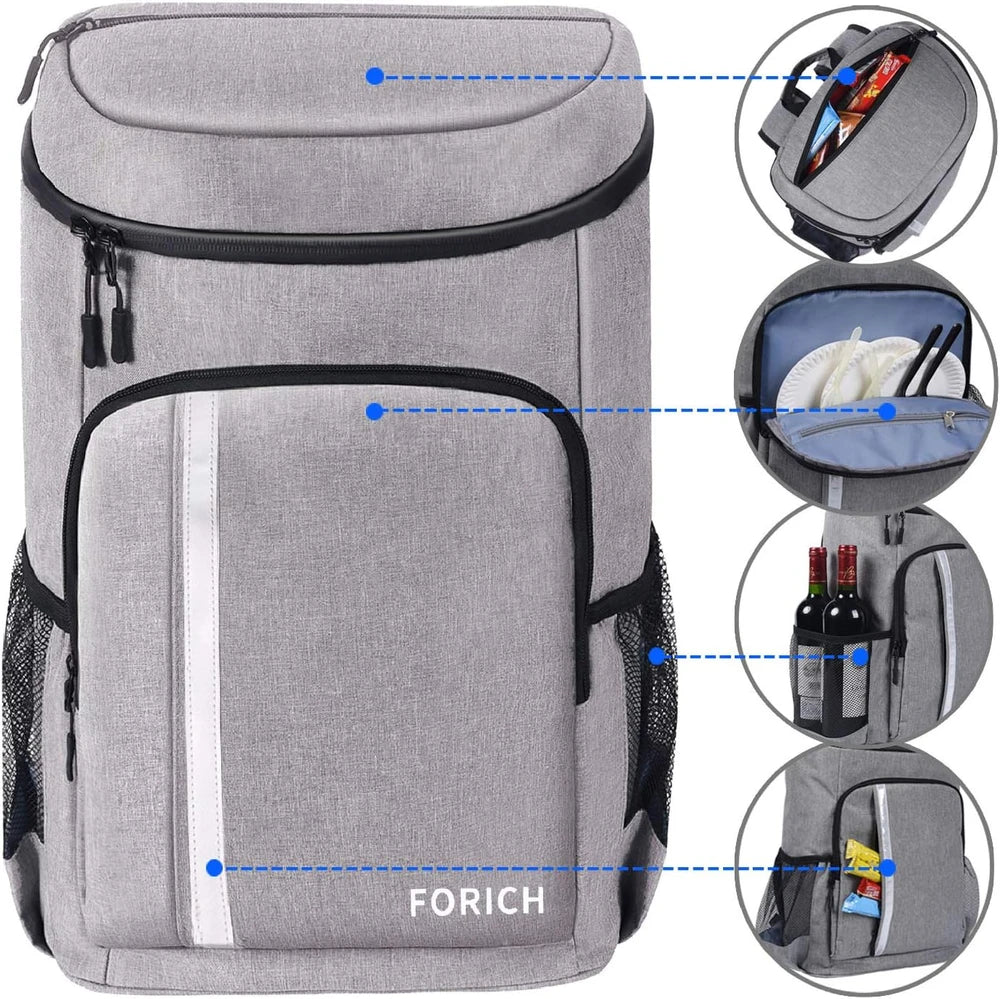 Mochila nevera isotérmica a prueba de fugas e impermeable, ligera, suave, para playa, para hombres y mujeres, para el trabajo, almuerzos, pícnics, camping, senderismo, 30 latas