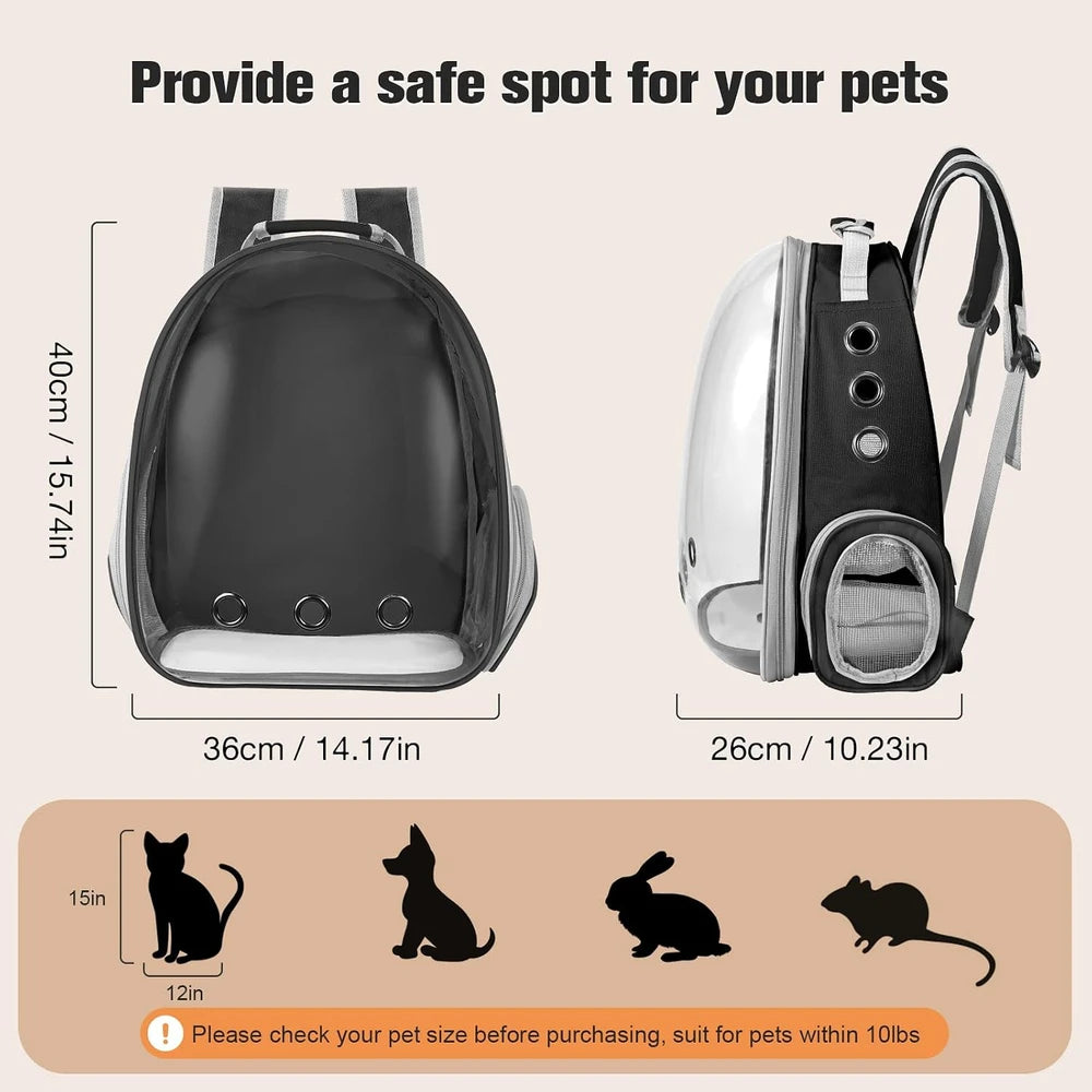 Mochila transportadora para gatos y perros, mochila para mascotas para gatos y cachorros de tamaño pequeño a mediano, bolsa de transporte corporal para mascotas, cápsula espacial para viajes, senderismo, paseos y uso al aire libre