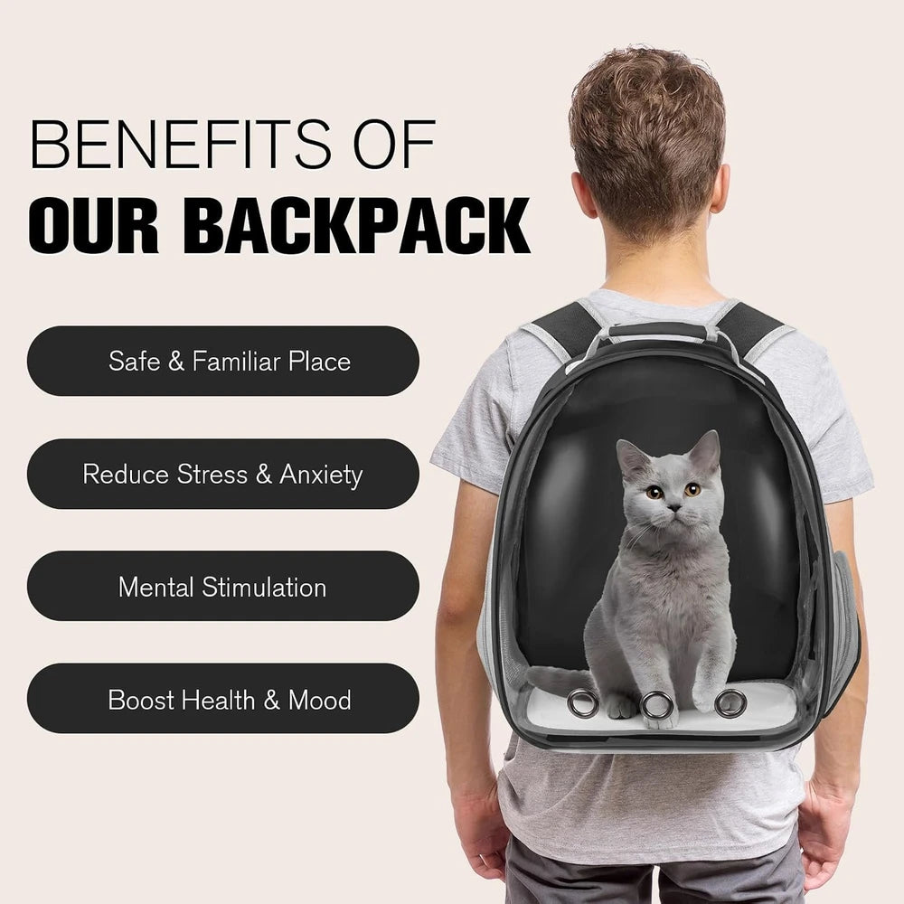 Mochila transportadora para gatos y perros, mochila para mascotas para gatos y cachorros de tamaño pequeño a mediano, bolsa de transporte corporal para mascotas, cápsula espacial para viajes, senderismo, paseos y uso al aire libre