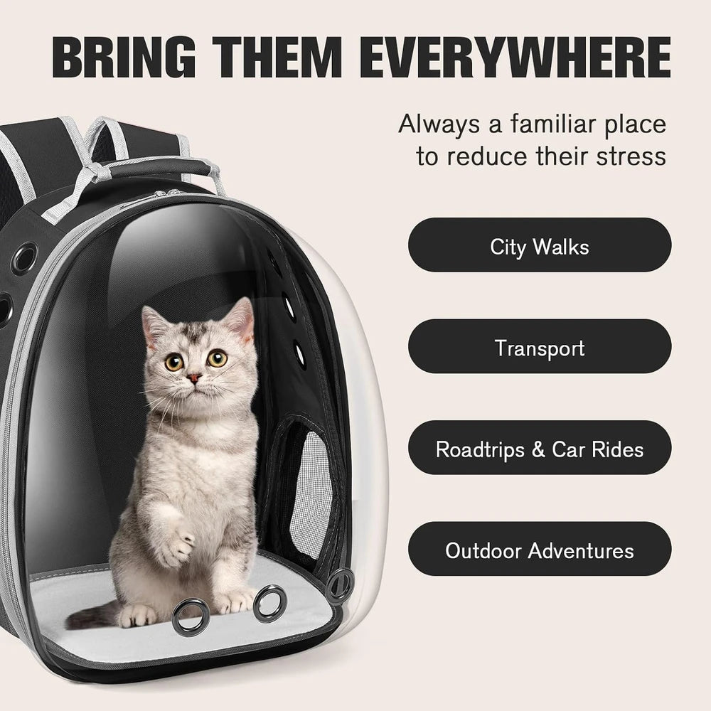 Mochila transportadora para gatos y perros, mochila para mascotas para gatos y cachorros de tamaño pequeño a mediano, bolsa de transporte corporal para mascotas, cápsula espacial para viajes, senderismo, paseos y uso al aire libre