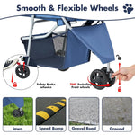 Cochecito para mascotas de 3 ruedas, cochecito plegable y ligero para perros pequeños y medianos y gatos, con malla transpirable y cubierta impermeable con cesta de almacenamiento, para paseos diarios y viajes al aire libre (azul)