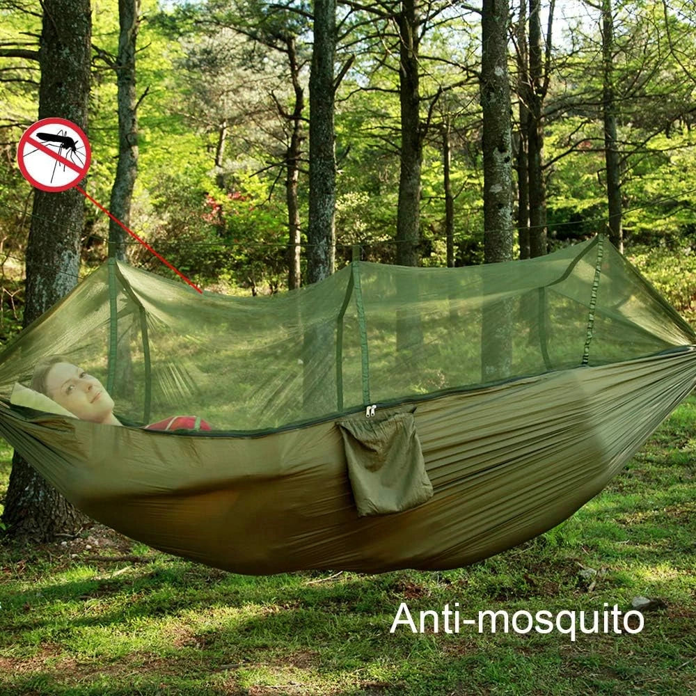2-Person Camping Hammock with Mosquito Net & Rainfly