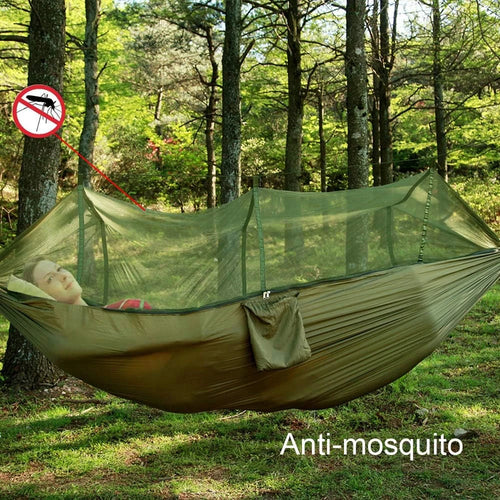2-Person Camping Hammock with Mosquito Net & Rainfly