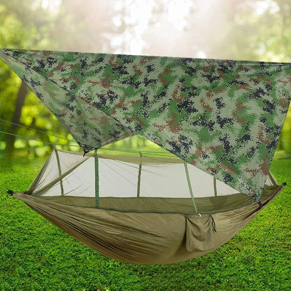 2-Person Camping Hammock with Mosquito Net & Rainfly