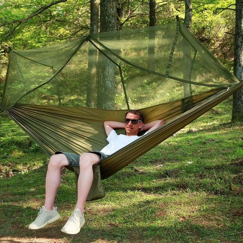2-Person Camping Hammock with Mosquito Net & Rainfly