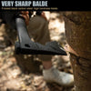 Hacha de mano para acampar con funda y equipo de supervivencia: hacha ligera con sierra de madera dentada integrada, cuchillo y herramientas de iniciador de fuego de magnesio