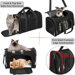 Transportín para Gatos - Transportín Portátil Plegable para Perros y Mascotas, Bolso de Lona Blanda para Mascotas de hasta 10 kg, Transportín Apto para Aerolíneas para Cachorros
