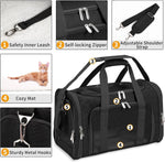 Transportín para Gatos - Transportín Portátil Plegable para Perros y Mascotas, Bolso de Lona Blanda para Mascotas de hasta 10 kg, Transportín Apto para Aerolíneas para Cachorros