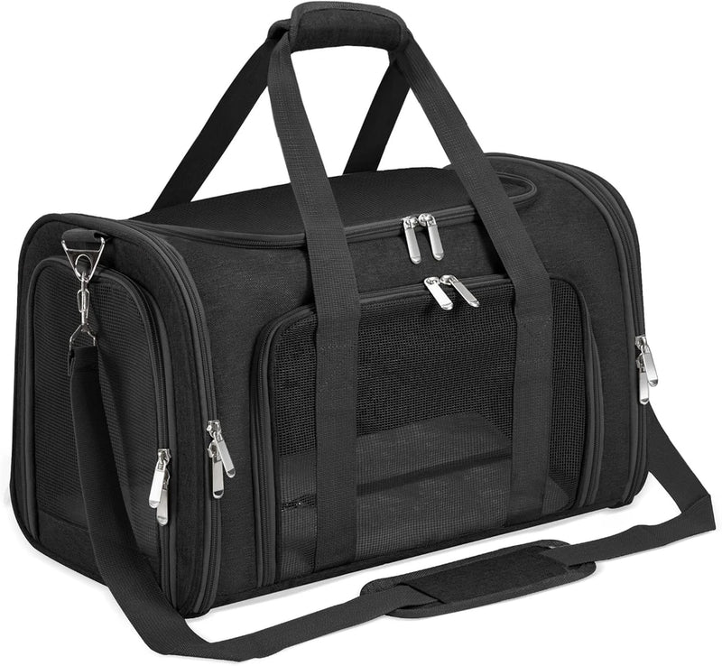 Transportín para Gatos - Transportín Portátil Plegable para Perros y Mascotas, Bolso de Lona Blanda para Mascotas de hasta 10 kg, Transportín Apto para Aerolíneas para Cachorros