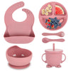 Silicone Baby Feeding Set with Suction Plate, 6 or 8 Piece
