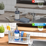 Cisily Stainless Steel Sink Caddy with Sponge & Brush Holder