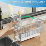 Cisily Stainless Steel Sink Caddy with Sponge & Brush Holder