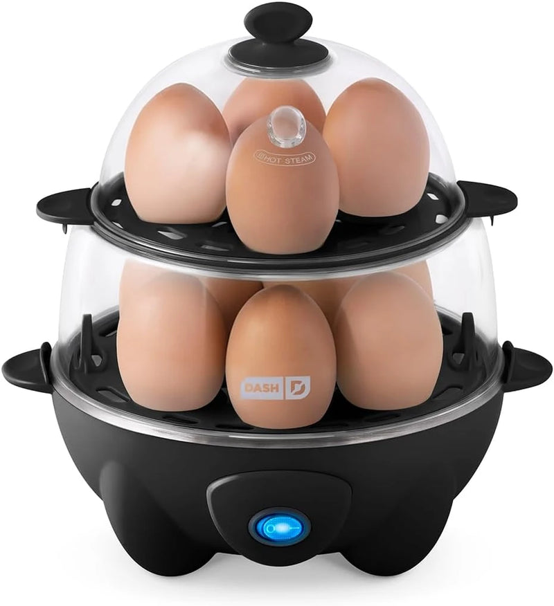 Deluxe Electric Egg Cooker, 12 Eggs, Black
