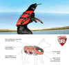 Chaleco salvavidas para perros DFD, chaleco de natación para perros - Extra pequeño, rojo | Chaleco de natación ajustable para perros, correas de neopreno acolchadas, asa de agarre, 50% más material de flotación, ribete reflectante, se mantiene erguido