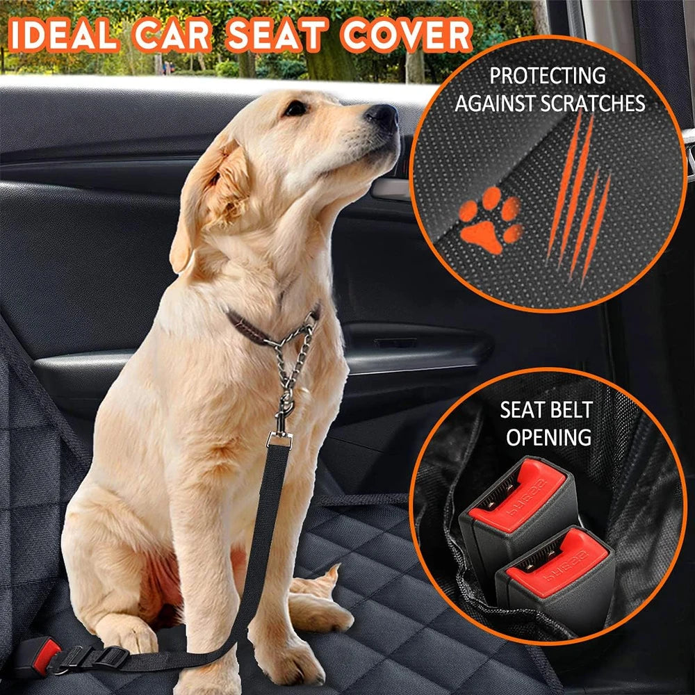 Funda de asiento de coche para perros, funda de asiento trasero para perros, protector de asiento de coche para mascotas