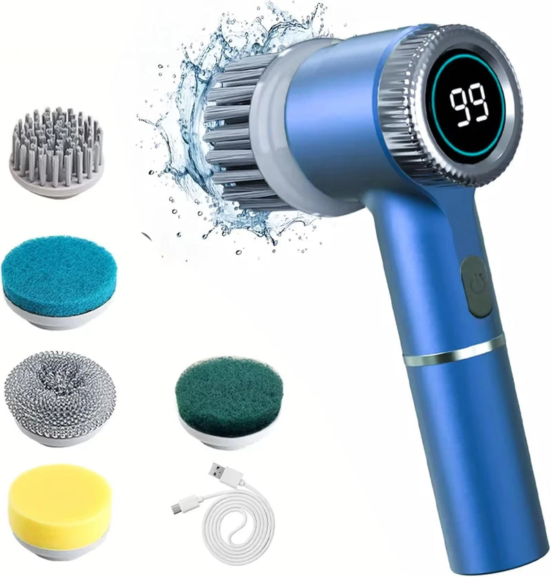 Rechargeable Electric Cleaning Brush with 2 Heads