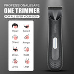 Recortadora eléctrica de vello para la ingle para hombres, cortapelos corporal y púbico resistente al agua, cuchilla de cerámica reemplazable