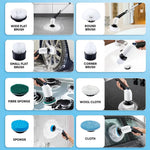 Cordless Electric Spin Scrubber with 8 Brush Heads
