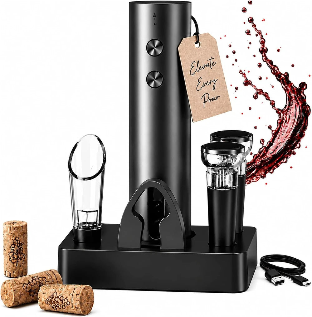 Abrebotellas eléctrico de vino, juego de abridor automático recargable